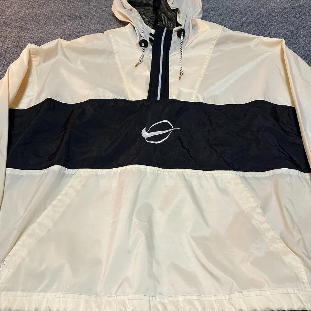 Vintage Nike Center Swoosh White Back Windbreaker Rare Size L Large - Picture 2 of 7